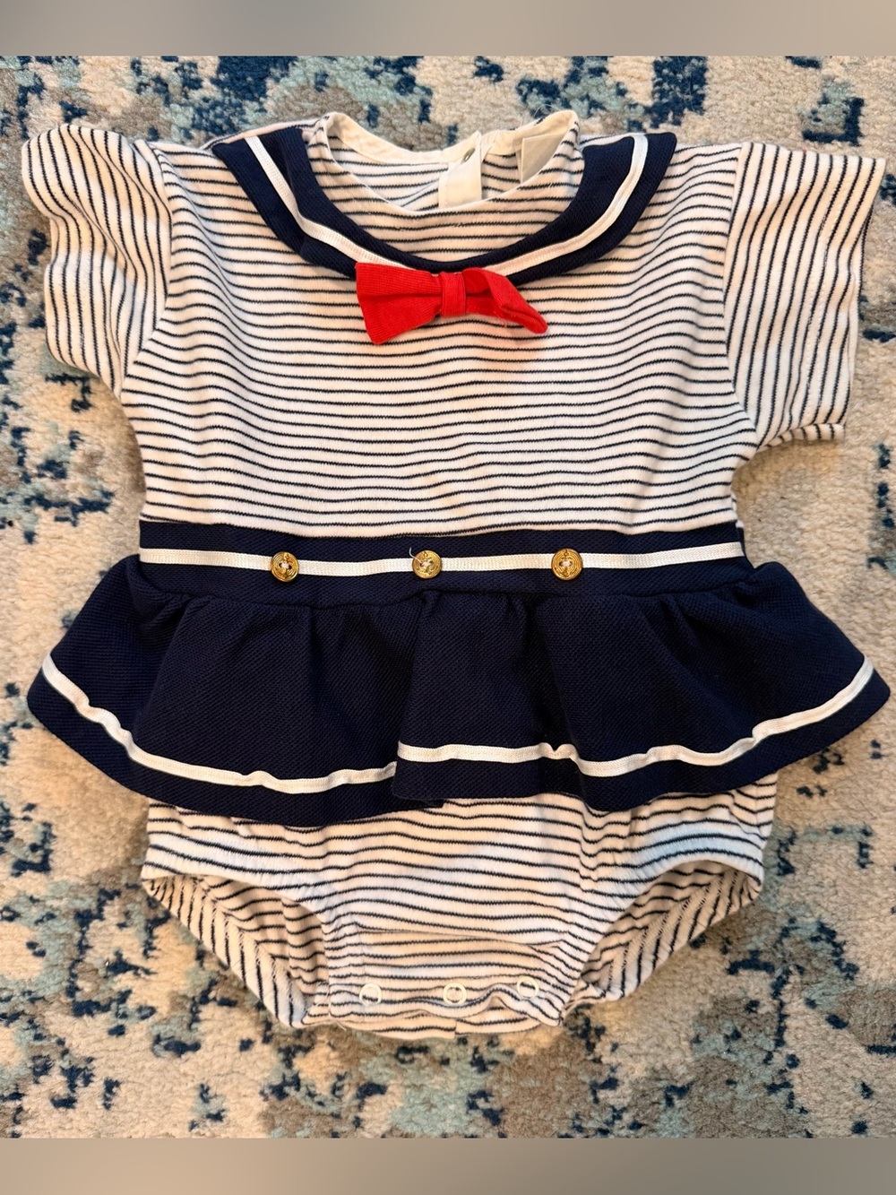 Baby Dior Vintage Nautical Navy And White Stripped 24 Months